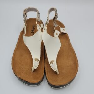 Anna White and Tan Sandals